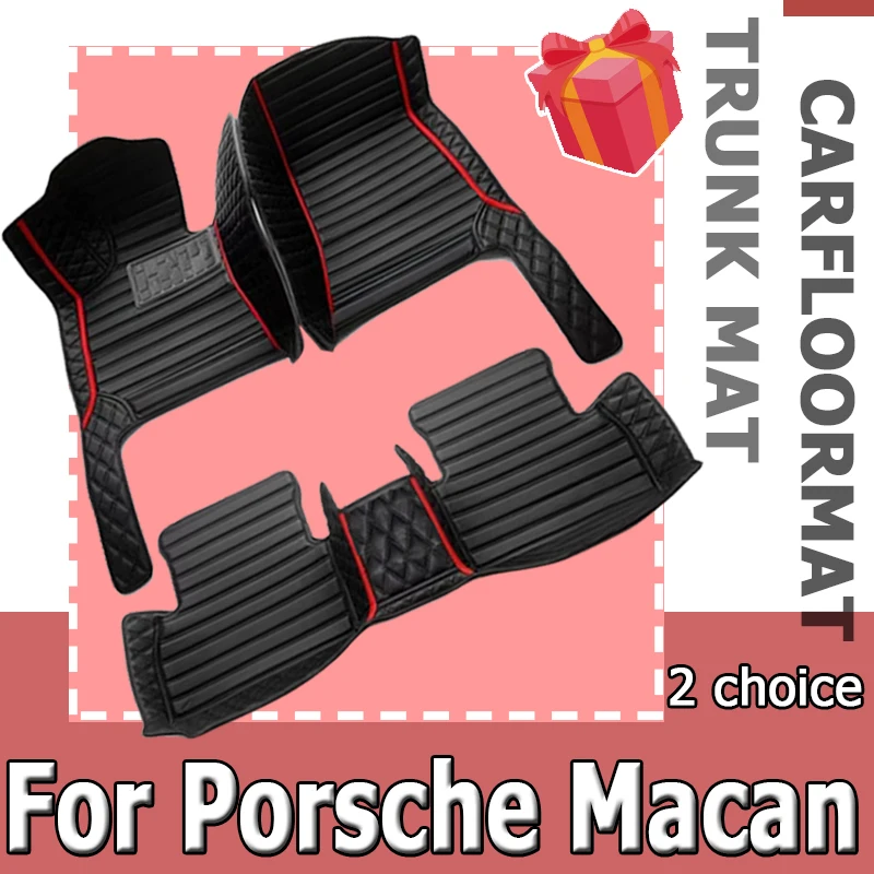 

Car Floor Mats For Porsche Macan 95B 2018 2017 2016 2015 2014 Leather Car Mats Full Set Tapis Voiture Car Accessories Interior