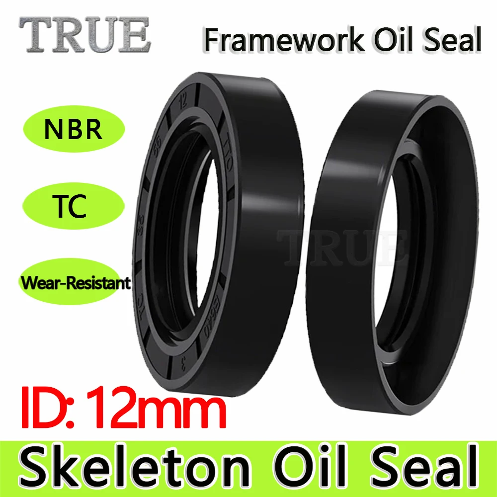 

NBR Framework12MM TC Skeleton Oil Seal Gasket Black Nitrile NBR Radial Shaft Ring 12*18*19*22*24*26*27*25*28*30*32/5/6/7/8