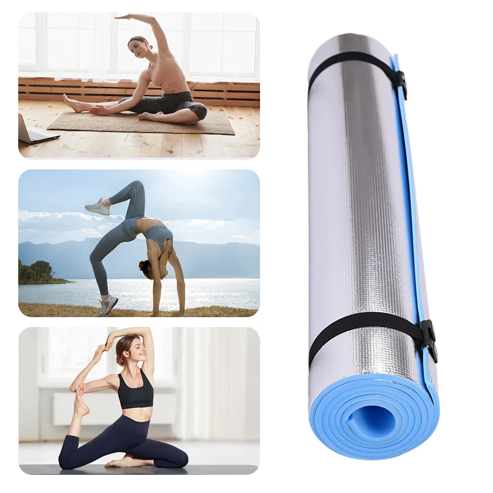 6/10mm Thick EVA Yoga Mat Waterproof Aluminum Membrane Exercise Mat Multifunction Moisture-proof Outdoor Camping Picnic Mat Tool
