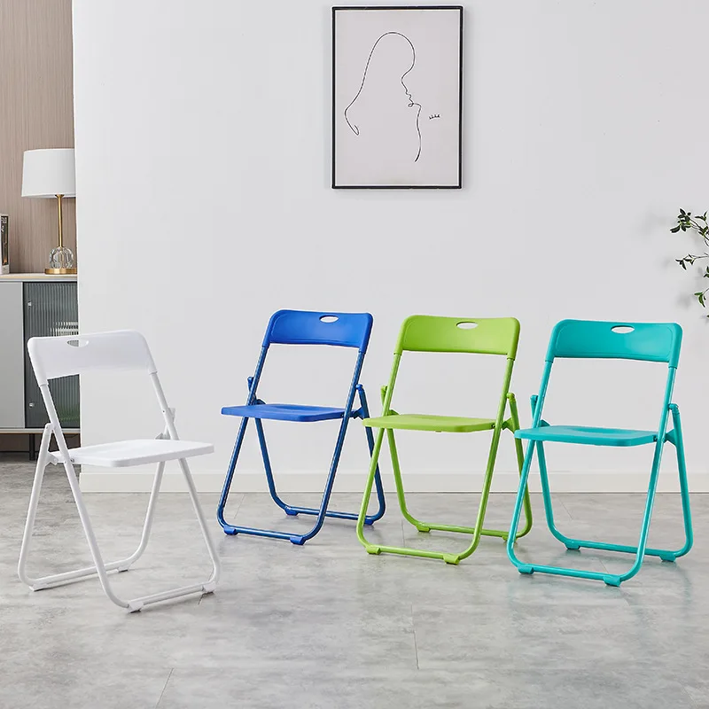 Portable Folding Dining Chair Stool Lightweight Backrest Foldable Seat Kitchen Bar Office Camping Dorm Furniture Living Room