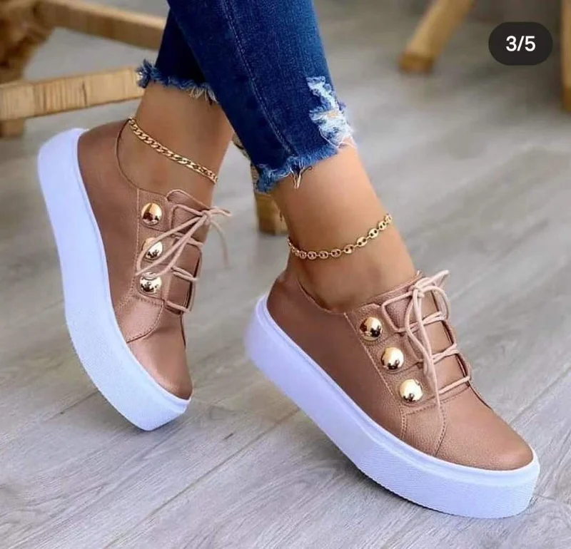 Platform Casual Sport Shoes Women's Plus Size 43 Lace Up Sneakers Wedge Non Slip Woman Vulcanize Casual Shoes Zapatos De Mujer 2