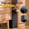 Bathroom Trash Can-10L Small Garbage Can with Press Top Lid for Toilet,Bedroom,Living Room – Plastic Wastebasket with Pop-up Lid 3