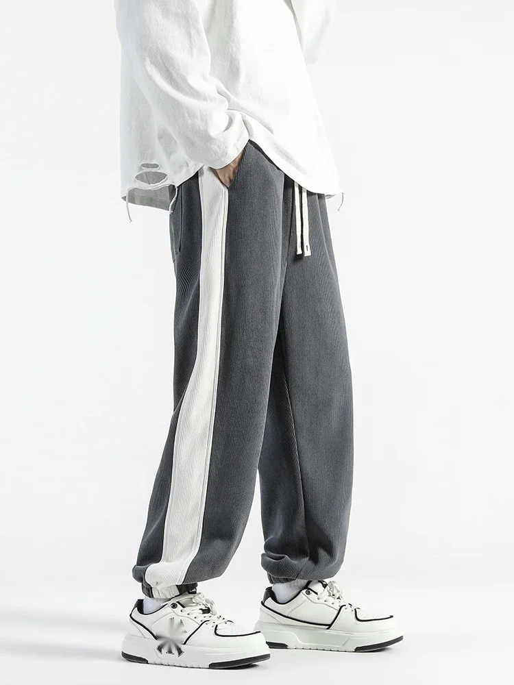 Retro sports casual pants, men's and women's loose and versatile leggings, street slimming pants