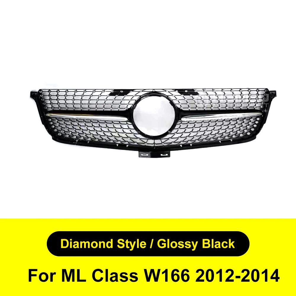 stampede bug deflector 2005-2014 Front Bumper Mesh for ML Class W166 Diamond Grille Car Styling ML Class W166 W164 Diamond grille ML Grille W166 Grille hood bug deflector Exterior Parts