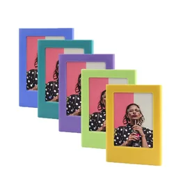 Magnetic Photo Frame Set: 5-Pack of 3-Inch Refrigerator Picture Holders (5 Any color)