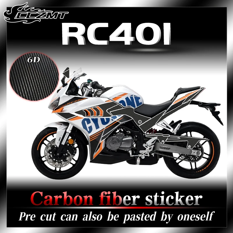 

For Cyclone RC401 6D carbon fiber protective stickers body film decorative stickers and modification of flower