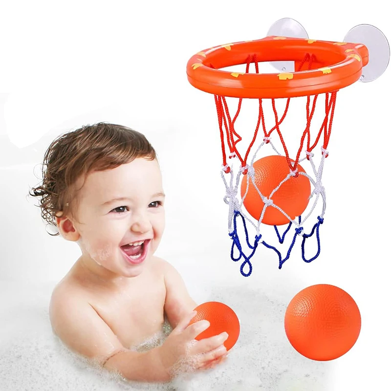 Kid Bath Basketball Hoop Bathtub Water Play Toys Baby Bath Toy Toddler Bathroom Suction Cup Shooting Basket for Gift 2