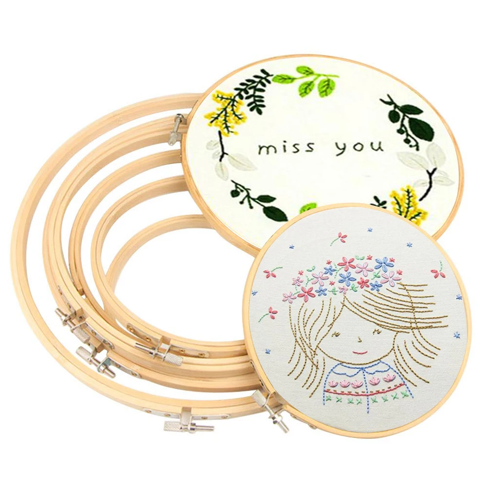 10-40cm DIY Embroidery Hoop Tool Art Craft Cross Stitch Chinese Traditional  Circle Round Bamboo Frame