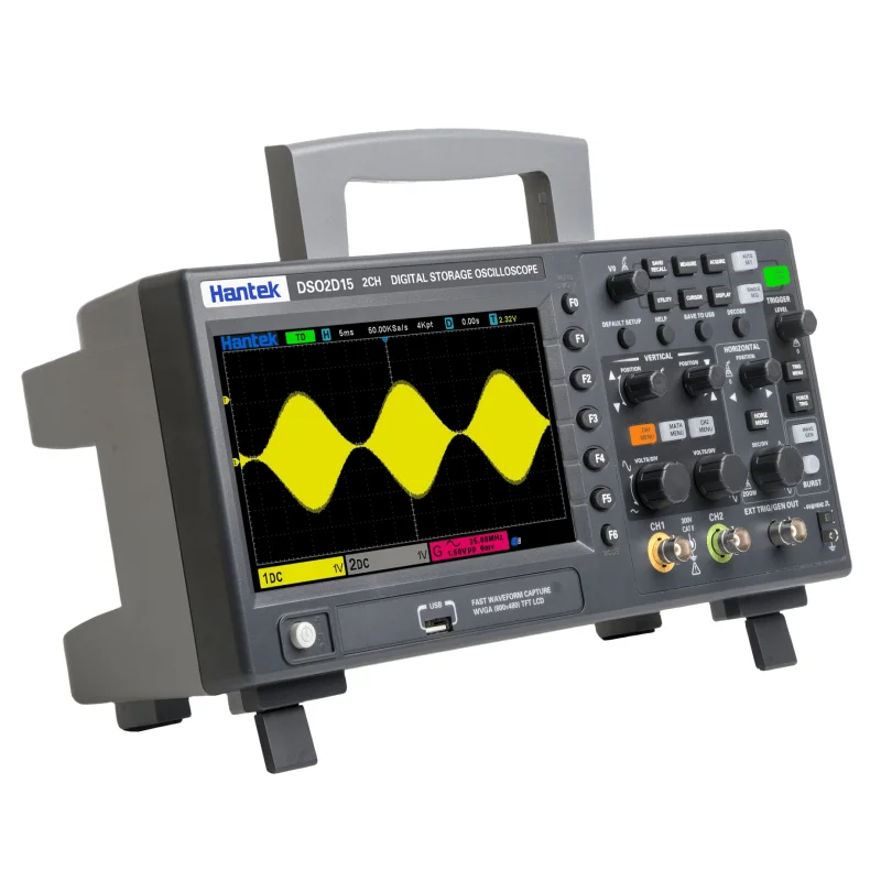 Ƿν Hantek DSO2D10/15  ȿ  2CH + 1CH ,100/150MHz 뿪, 1GSa/s ø ӵ, 8M ޸ 