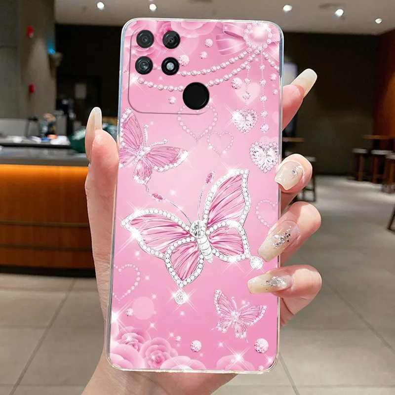 Luxury Clear Butterfly Flowers Soft Phone Case