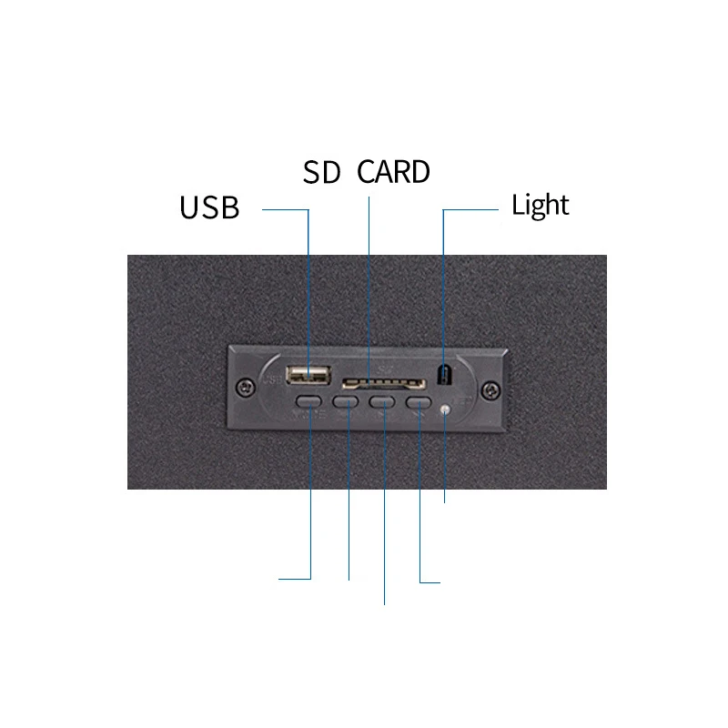 Wooden 3.5mm & Bluetooth Speaker Home Theater Subwoofer Speaker for Mobile Phone PAD TV Support SD Card Audio USB with Backlit