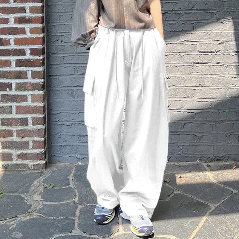 

Spring 2023 New European and American Style Design Sense Simple Cargo Pants Trousers for Female