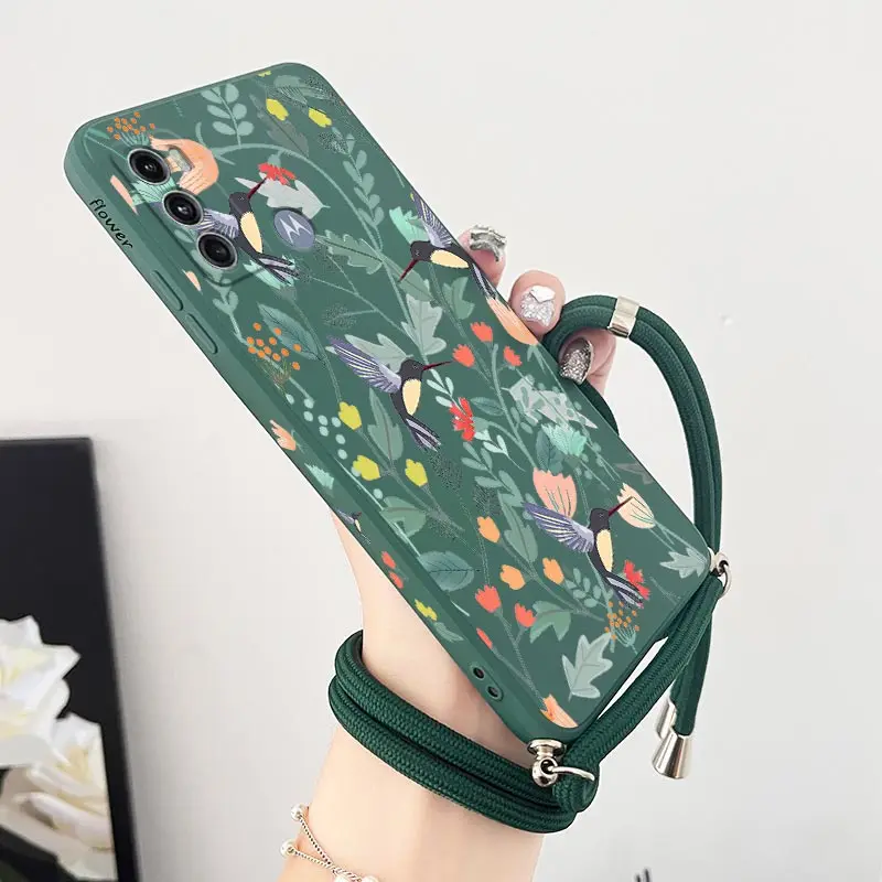 Silicone Crossbody Lanyard Phone Case - Free Bird Design