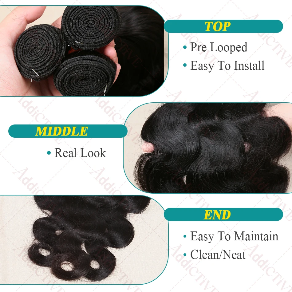Human Hair Weave 12A Body Water Wave 28 30 32 40 Inches Brazilian Remy 1 3 4 Bundles For Women