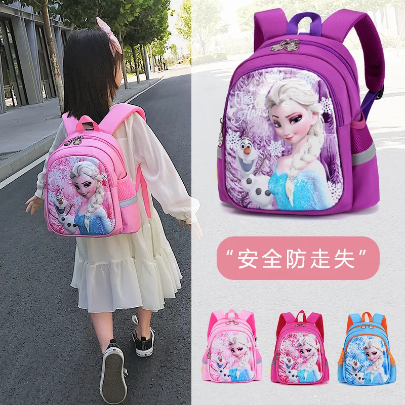 

2022 Disney Frozen Kindergarten Bag For Girls Elsa Anna Student Shoulder Orthopedic Backpack Age 3-8 Kids Birthday Gifts Mochila