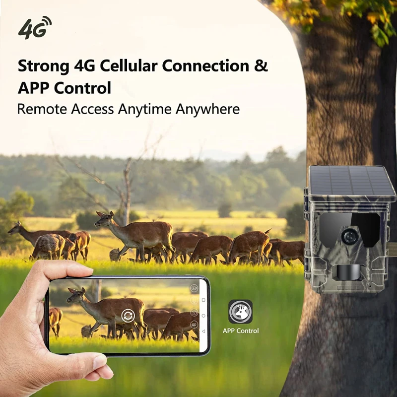 Outdoor 4G Lte Cellulaire Trail Camera Jagen Draadloze Cam 30mp & 2.7K Video 'S, Geen Glow Nachtzicht, Beweging Geactiveerd 120 Groothoek