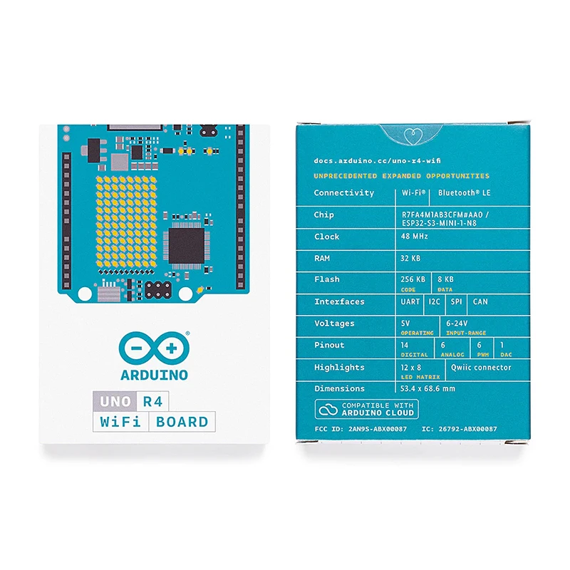 Фото Оригинальная плата разработки Arduino UNO R4 WiFi ABX00087, объединение микропроцессора RA4M1 со стандартом детской №4