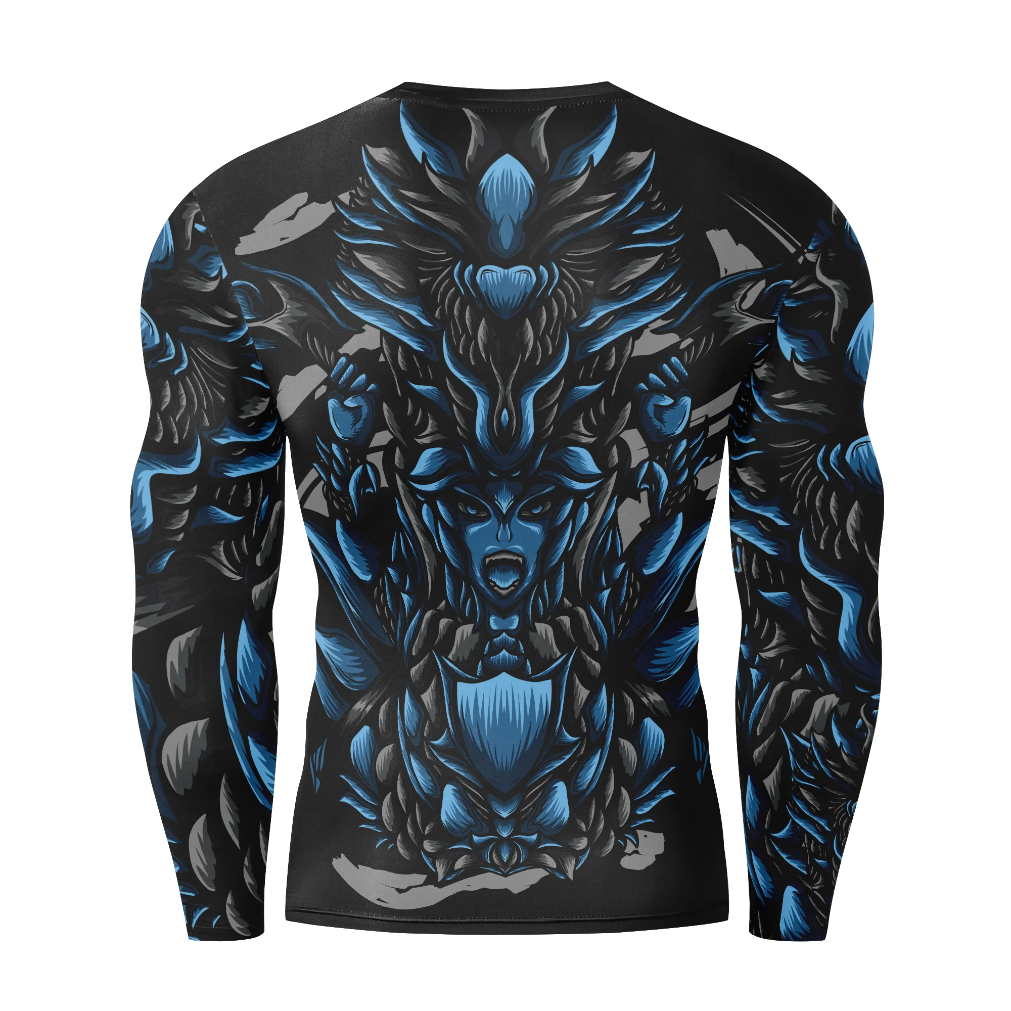 Herren-Lauf-T-Shirt, schnell trocknend, atmungsaktiv, eng, lange Ärmel, geeignet für Jiu-Jitsu, Fitnessstudio, Outdoor-Joggen – Detail 14