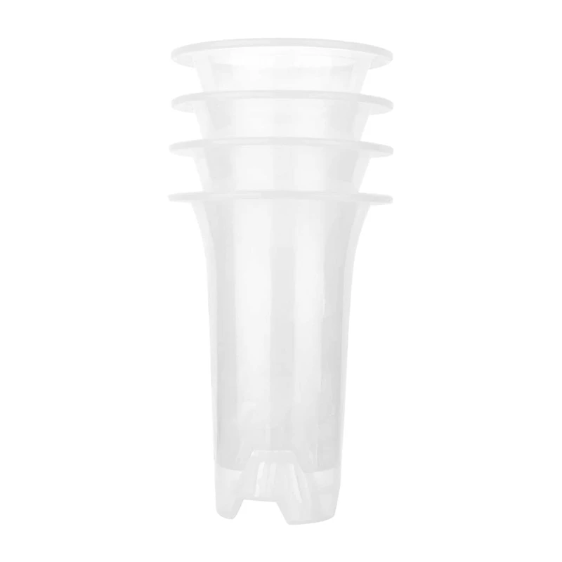 

5 Inch 24Pcs Clear Flower Pot Planter Plastic Orchid Pot With Holes Tall Plant Pots For Home Flower Shop Decoration