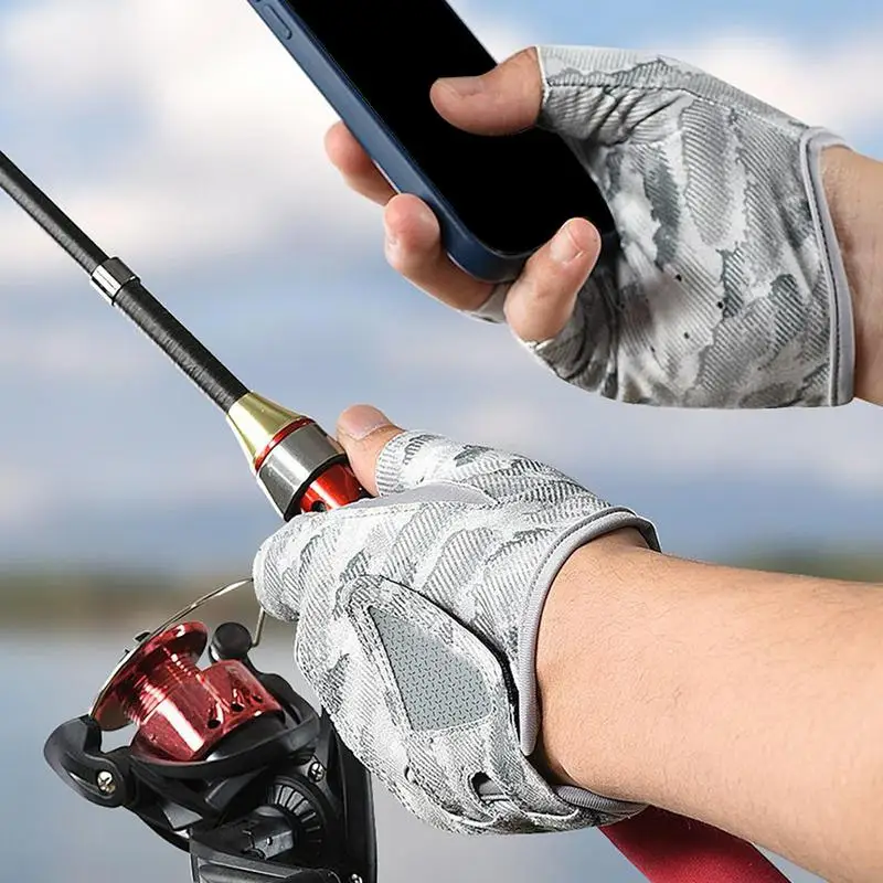 Fingerless Fishing Gloves Lightweight Fingerless Fishing Gloves Fisherman Tools Outdoor Travel Gear For Camping Angling Trip