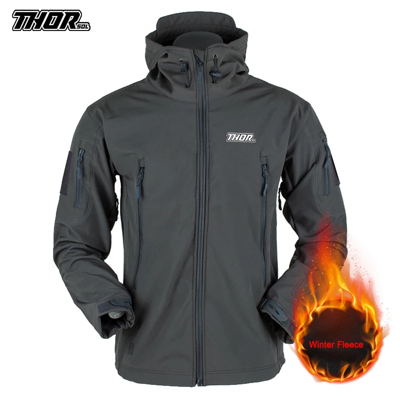 Men THORSOL Cycling Mountain Bike Soft Shell Jacket Thermal Fleece Road MTB Windbreaker Bicycle Clothing Ciclismo Ropa De Hombre