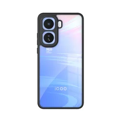 Matte Black Frame Shockproof Transparent Case Cover - Premium Armor Bumper for Vivo iQOO Neo11 (China) (Clear Transparent)