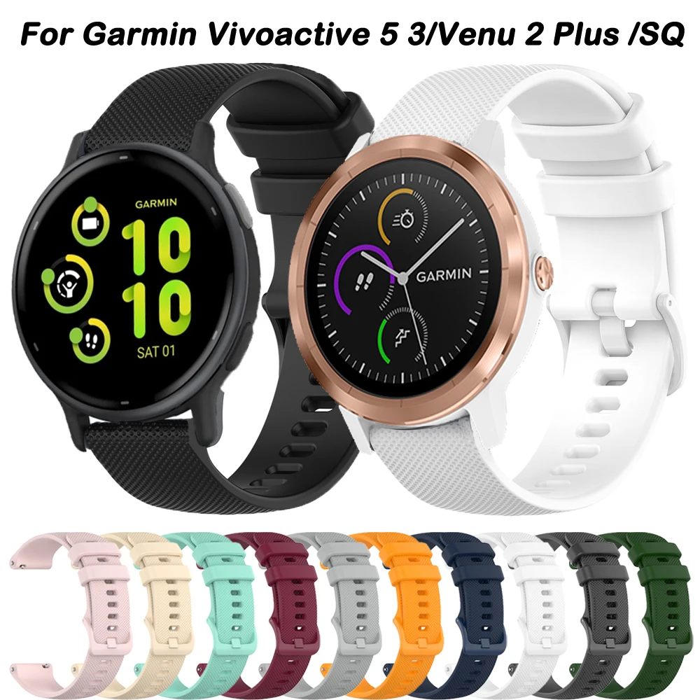 

20mm Watch Bracelet For Garmin Vivoactive 3 5 Venu 2 Plus SQ 2 Vivomove HR Strap Forerunner 645 245 158 55 Watchbands