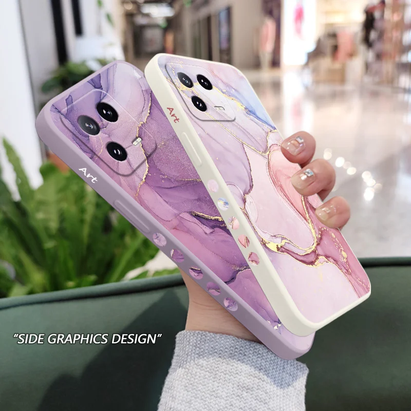 Elegant Gold Marble Liquid Silicone Phone Case Cover