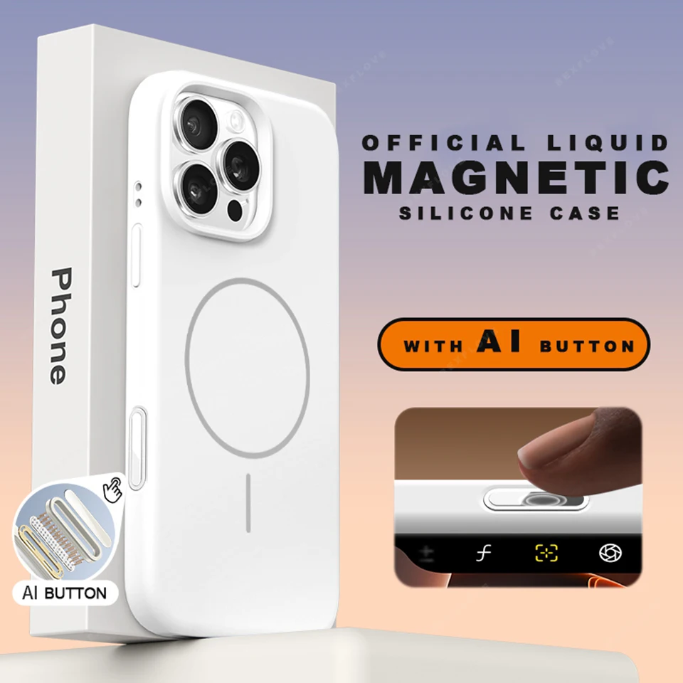 Premium Silicone Magnetic Phone Case with Wireless Charging Compatibility