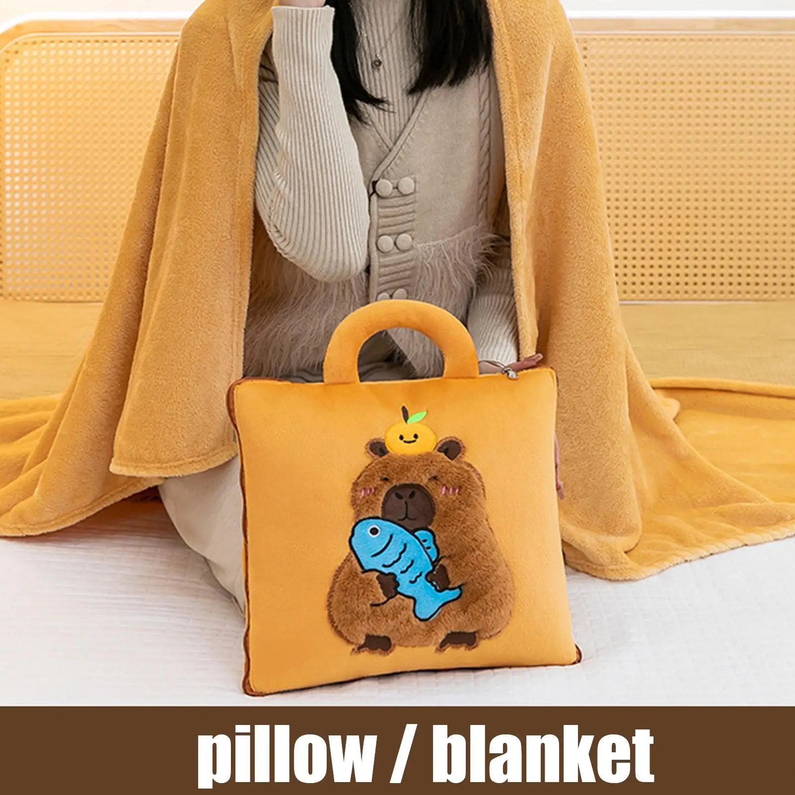 Capybara Travel Blanket Pillow 3