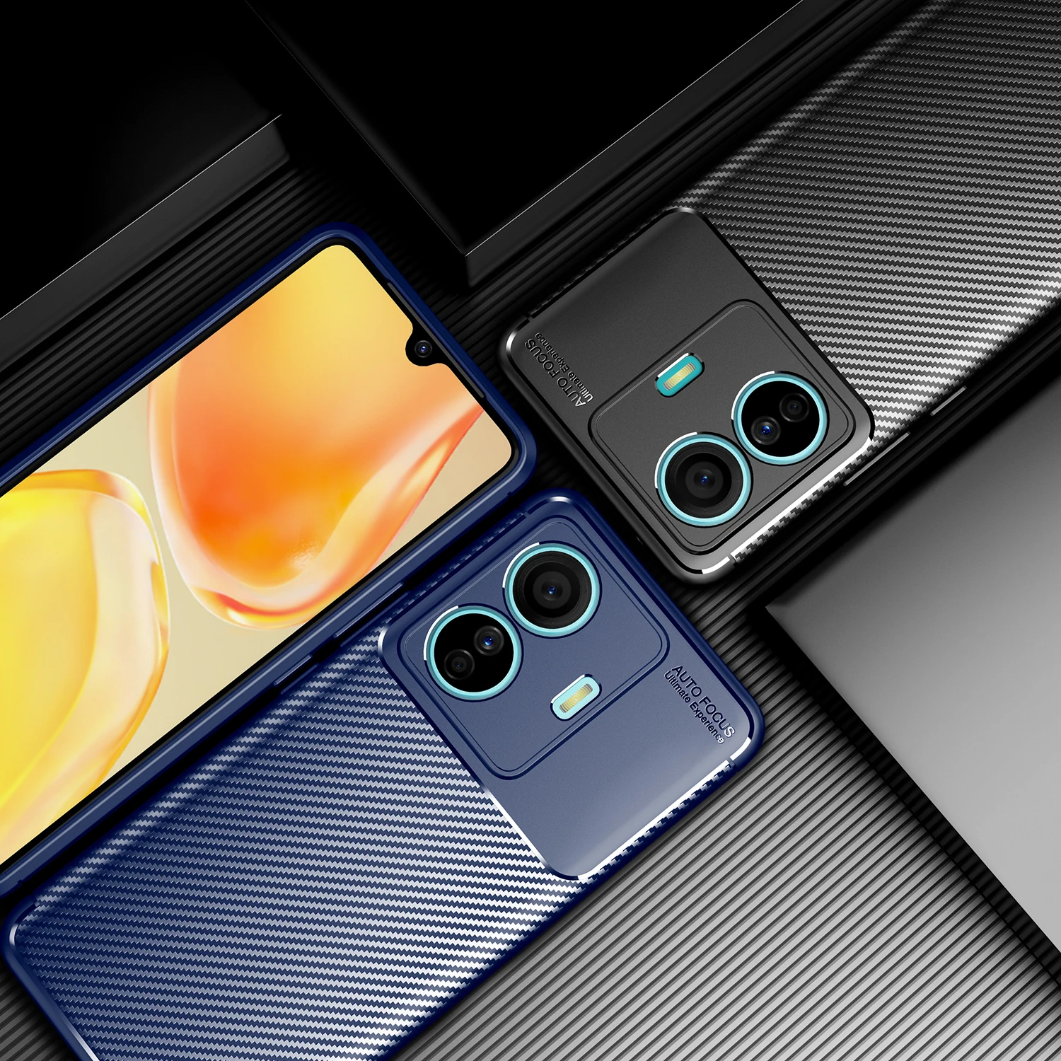 

Heat dissipation Cover For VIVO S1 U10 U20 Nex3 Ultra Thin Carbon Fiber Flexible Case For T1 5G Global India T1 Pro 5G T1X