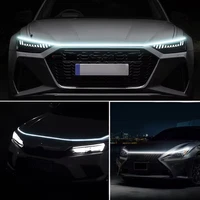 12V Car Daytime Running Light DRL With Turn Signal Lamp New LED Car Hood Decorative Light Strip Start Scan Dynamic Ambient Light 5