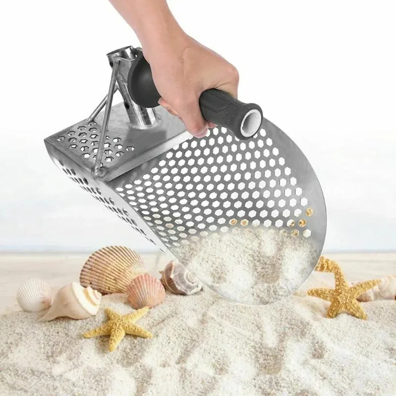 Metal Detector Sand Scoops Beach Stainless Shovel Treasure Detecting Hunting Stainless Steel Hex Gold Digging Filter Tool