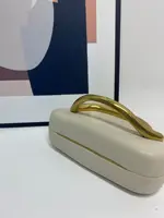 Big Gold Metal Closure Clutch Evening Bags For Women Luxury Designer Handbag And Purse Vintage Oval Box Chain Strap Shoulder - Image 6