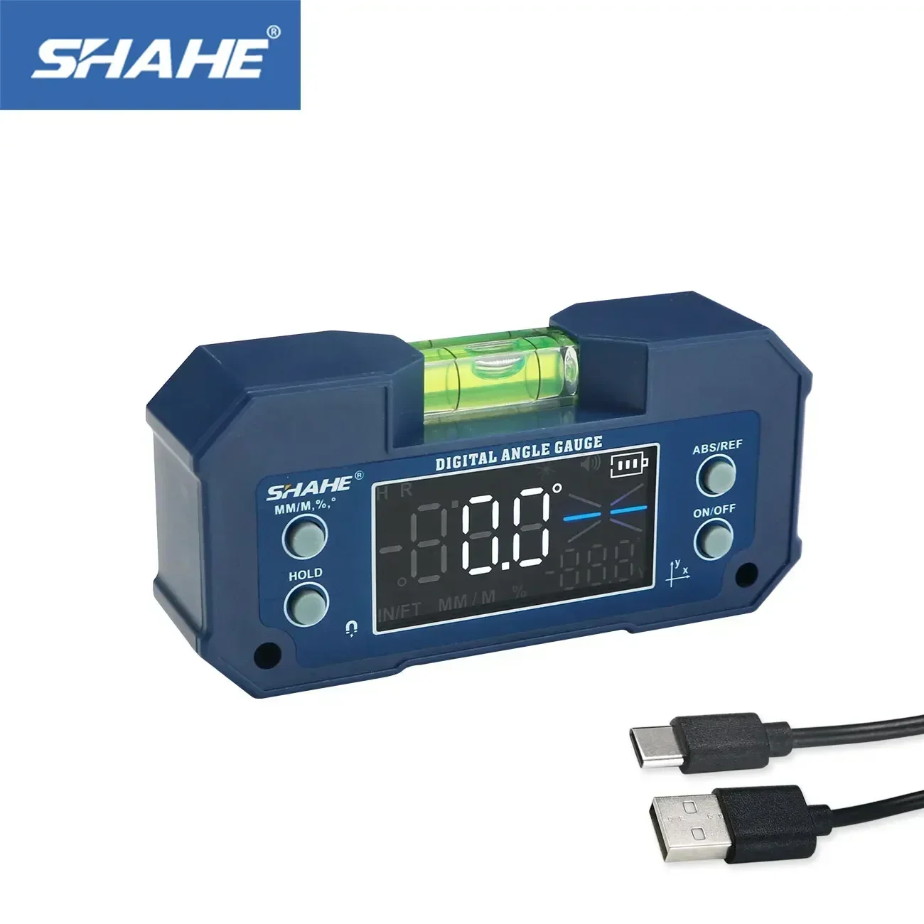 Level Gauge SHAHE Digital Level Inclinometer Dual-axis Electronic Protractor Rechargable Bevel Box Electronic Level Angle Finder