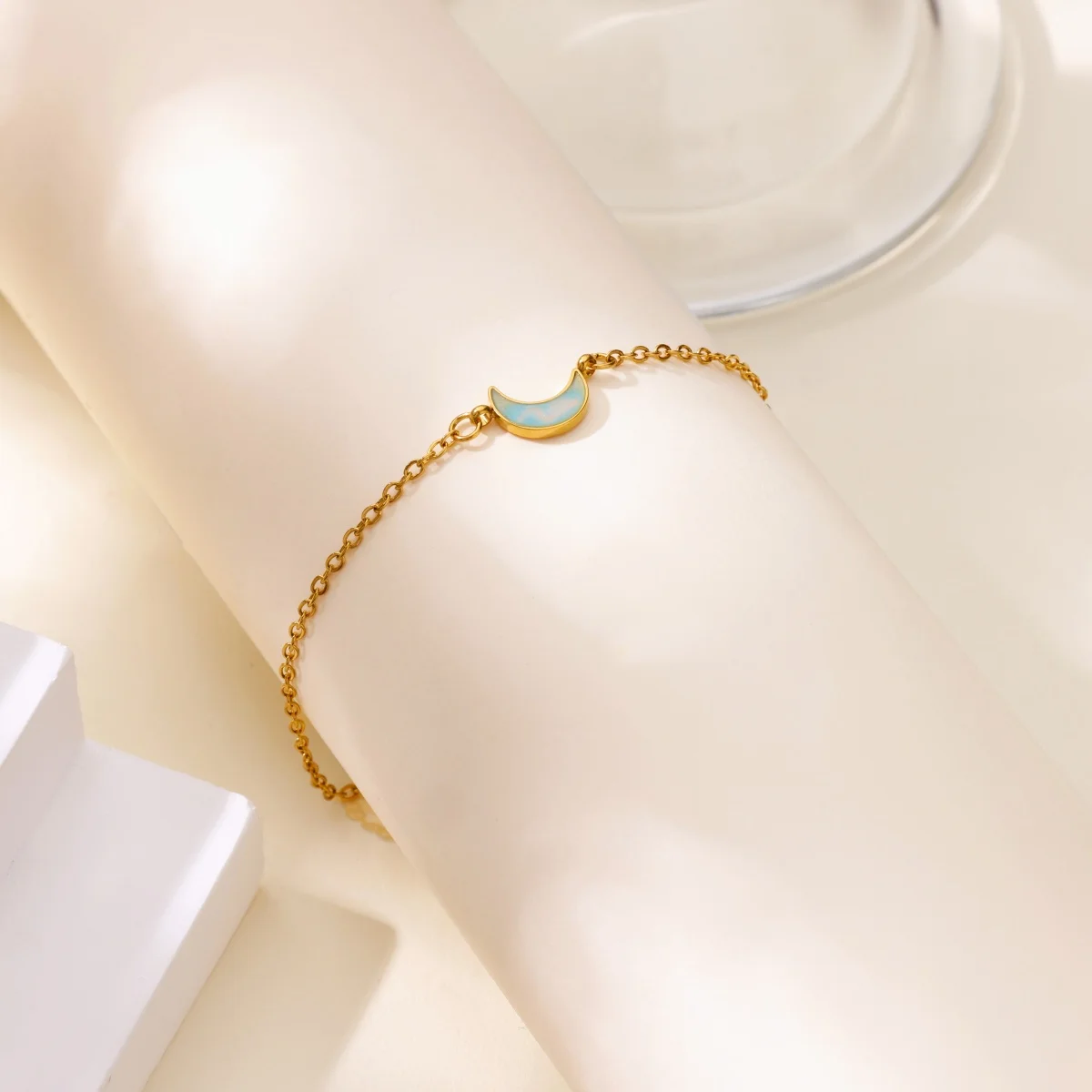 Stainless Steel Colorful Moon Bracelets For Women