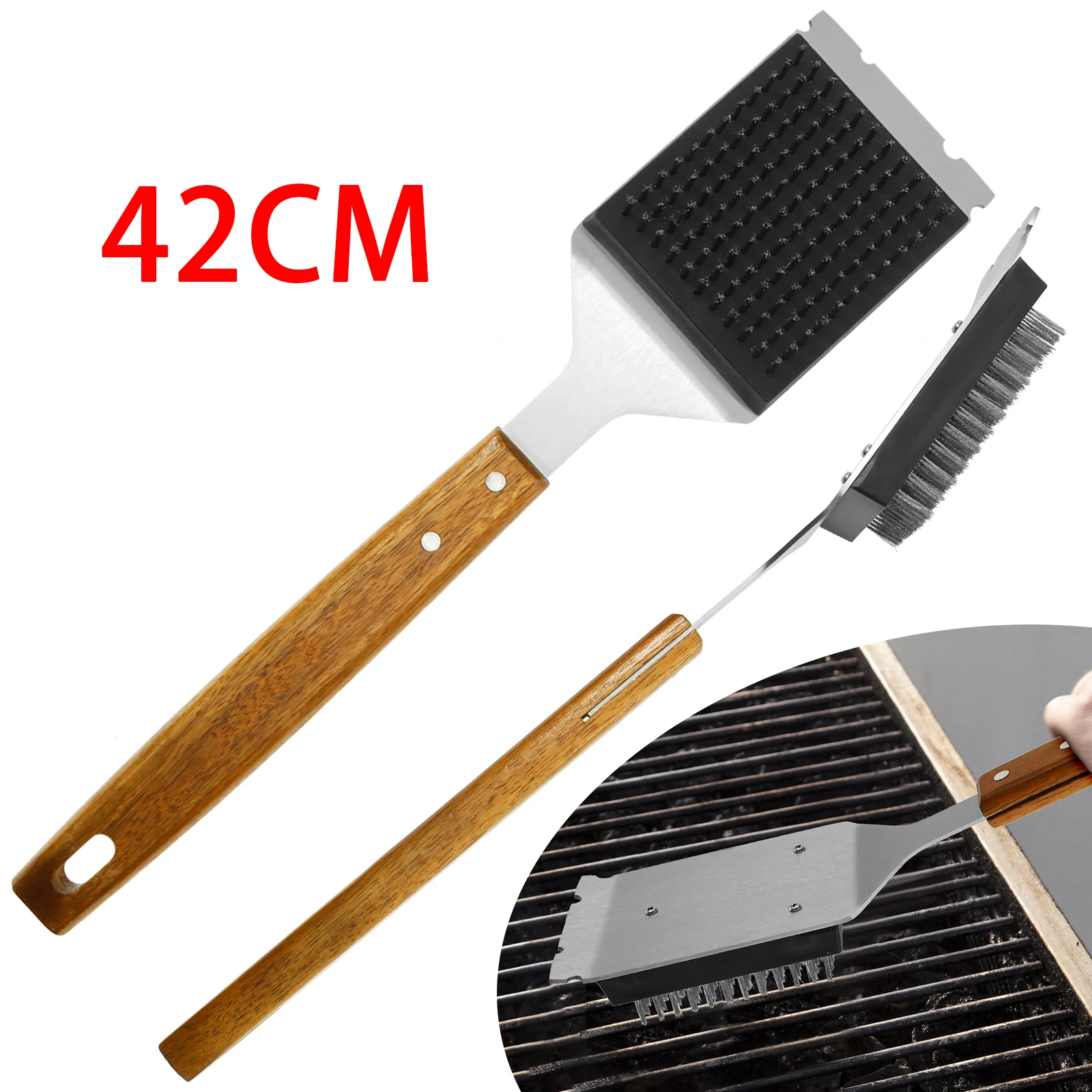 Stainless Steel BBQ Grill Cleaning Brush Set with Long Handle