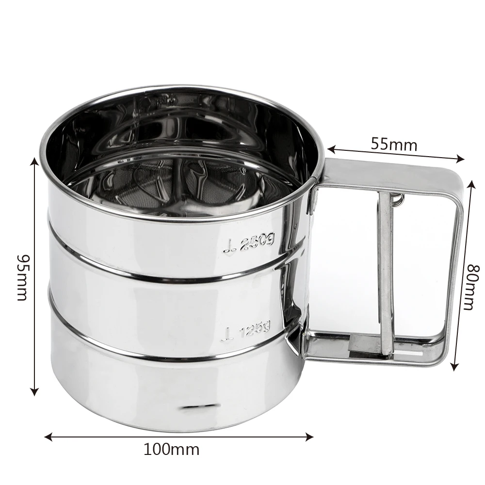 Pastry Baking Tools Powder Flour Mesh Sifter Cup Stainless Steel Sieve Cup Baking Icing Sugar Shaker Bakeware flour sifter baking tools mesh strainer fine mesh strainer powder sieve powder sugar shaker