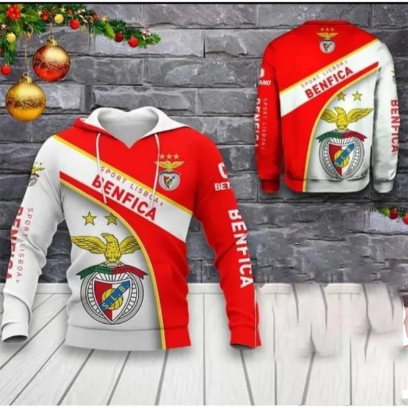 

New Spring Men's hoodie 3D printed logo with Benfica s Harajuku Coat Casual sport coat Outdoor fashion trend hoodie