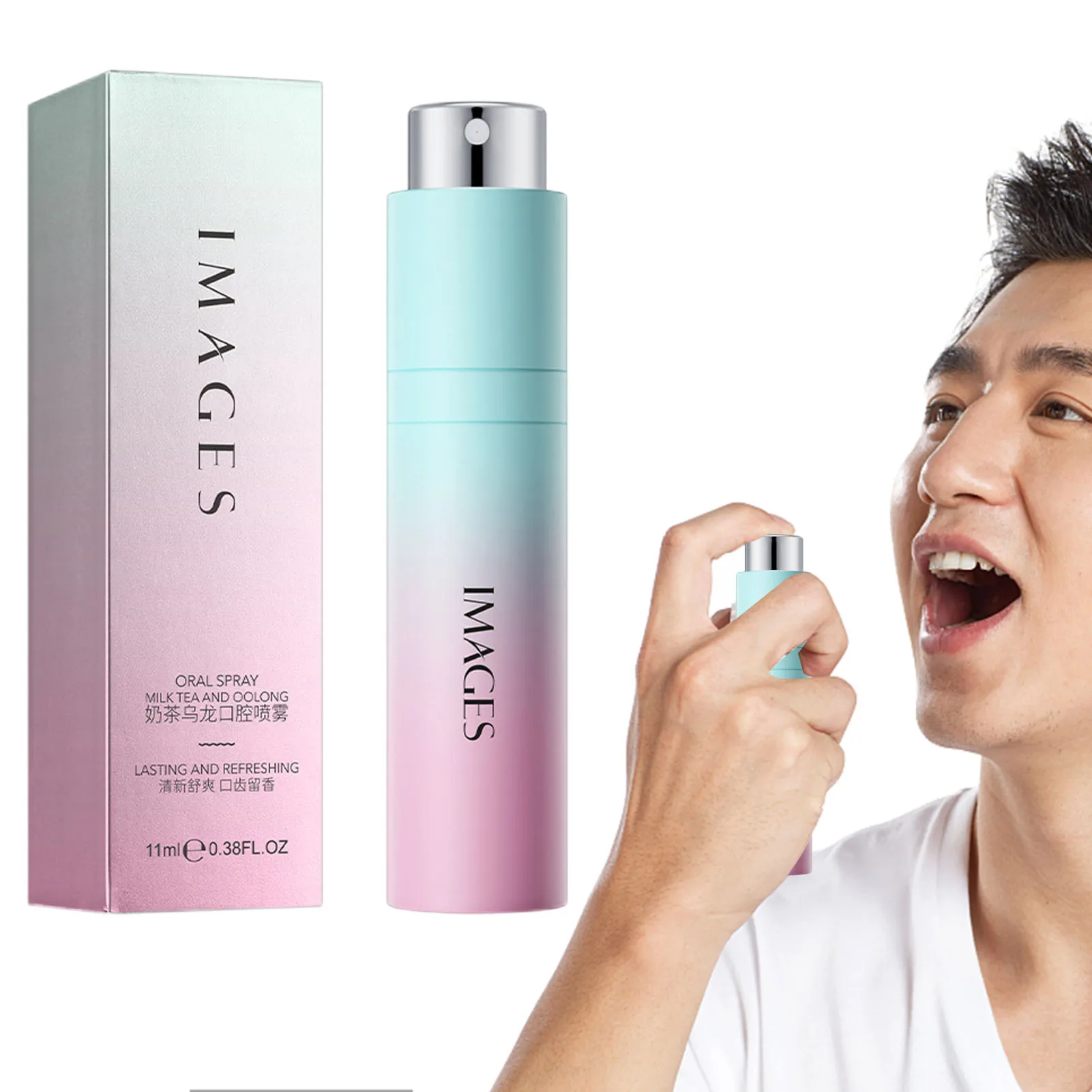 

Fresh Breath Mouth Freshener Spray Peach Mint Odor Lasting Portable for Removing Bad Breath Cleaning Spray Mouth Spray Beauty