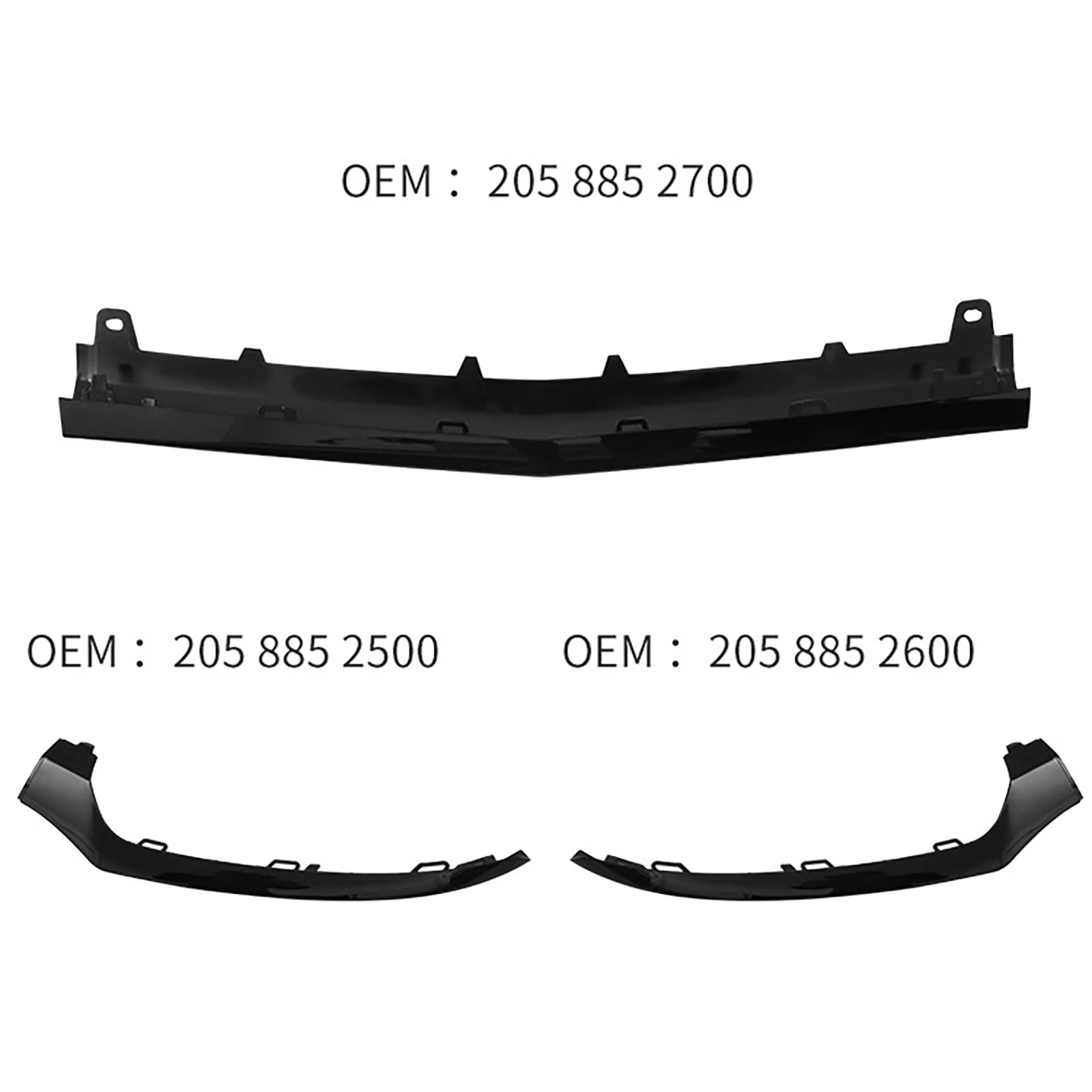 Car Bumper Spoiler Bumper Protector Front Bumper Cover Front Bumper Decoration Car Front Bumper Spoiler Diffuser Protection Guard for Mercedes-Benz C Class W205 2014- C300 C400 C63