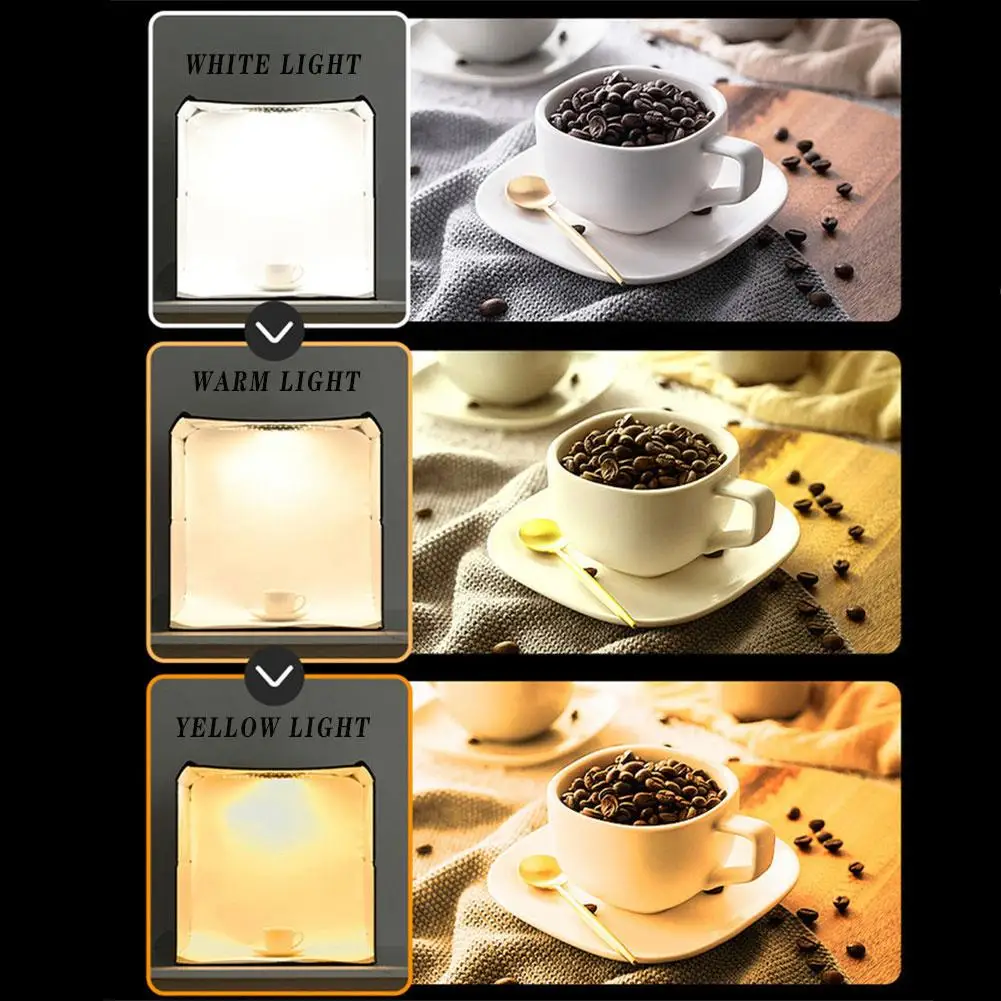 Mini Photo Studio Lightbox 3 Model LED Light Photography Softbox Folding Shooting Tent Box Kit & 6 Colors Backdrops Background