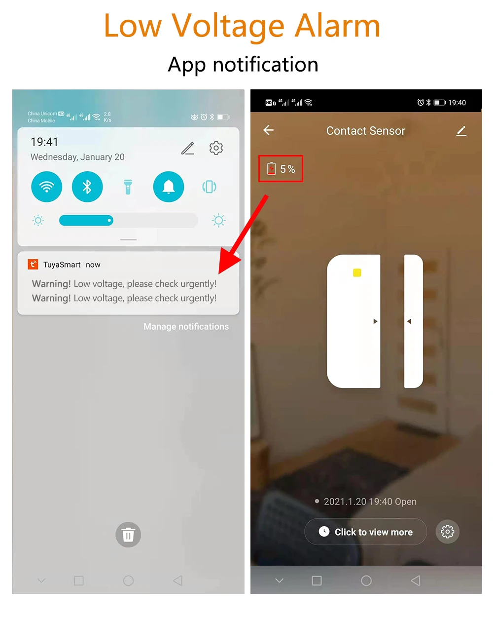 Tuya Smart WiFi Door Sensor Door Open / Closed Detectors Compatible With Alexa Google Home Smar tLife APP tuya wifi sos button