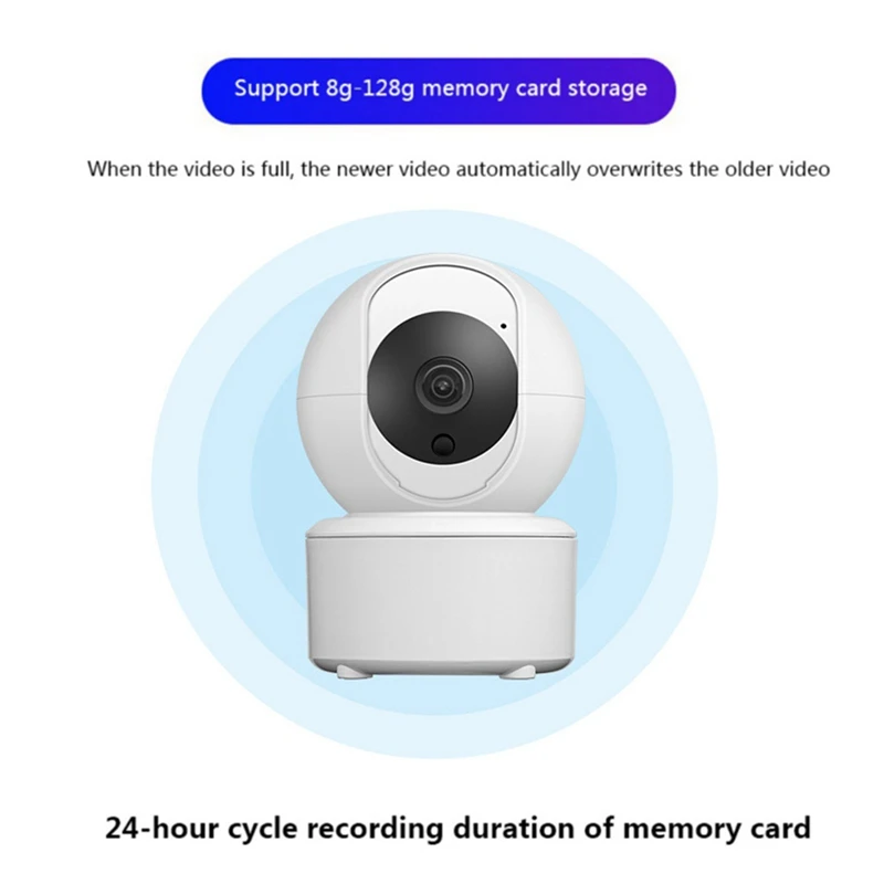 2.4GHz WiFi IP Camera Plug-in 2-Way Audio Tracking Camcorder 360 View Human&Sound Detection Indoor Security 3MP Smart PTZ Camera