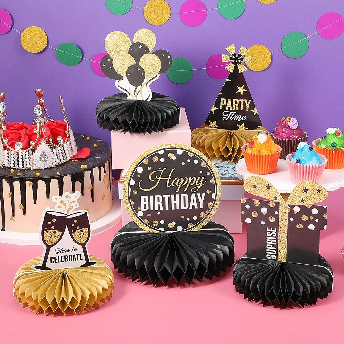 8 Piece Honeycomb Decorations Set