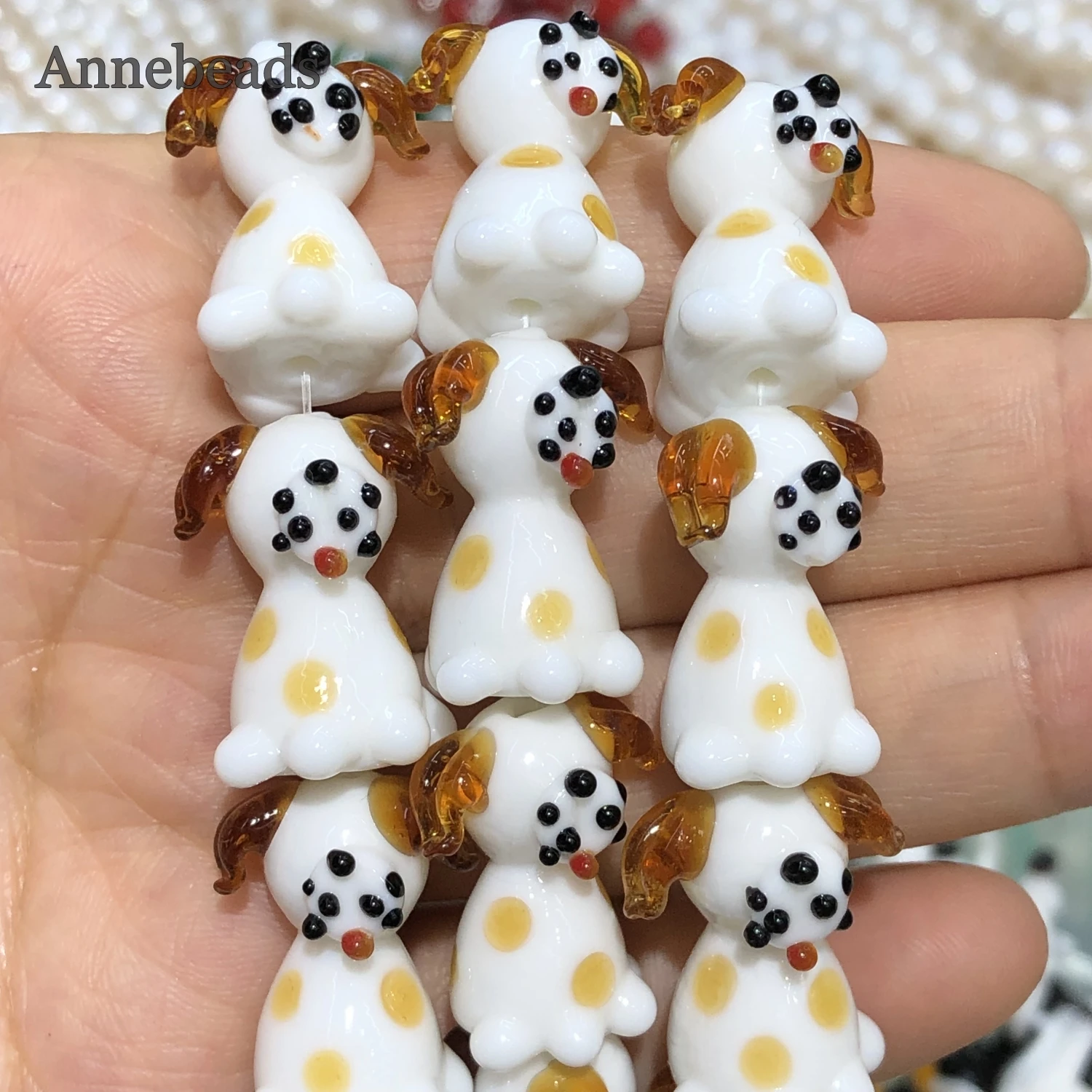 18x22mm Dog Shape Lampwork Glass Beads Loose Handmade Animals