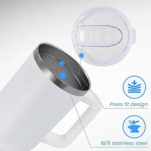 1200ML Metal Vacuum Insulated Cup Stainless Steel Portable Water Cup Refrigerated Vacuum Insulated Straw Leak-proof Lid 3