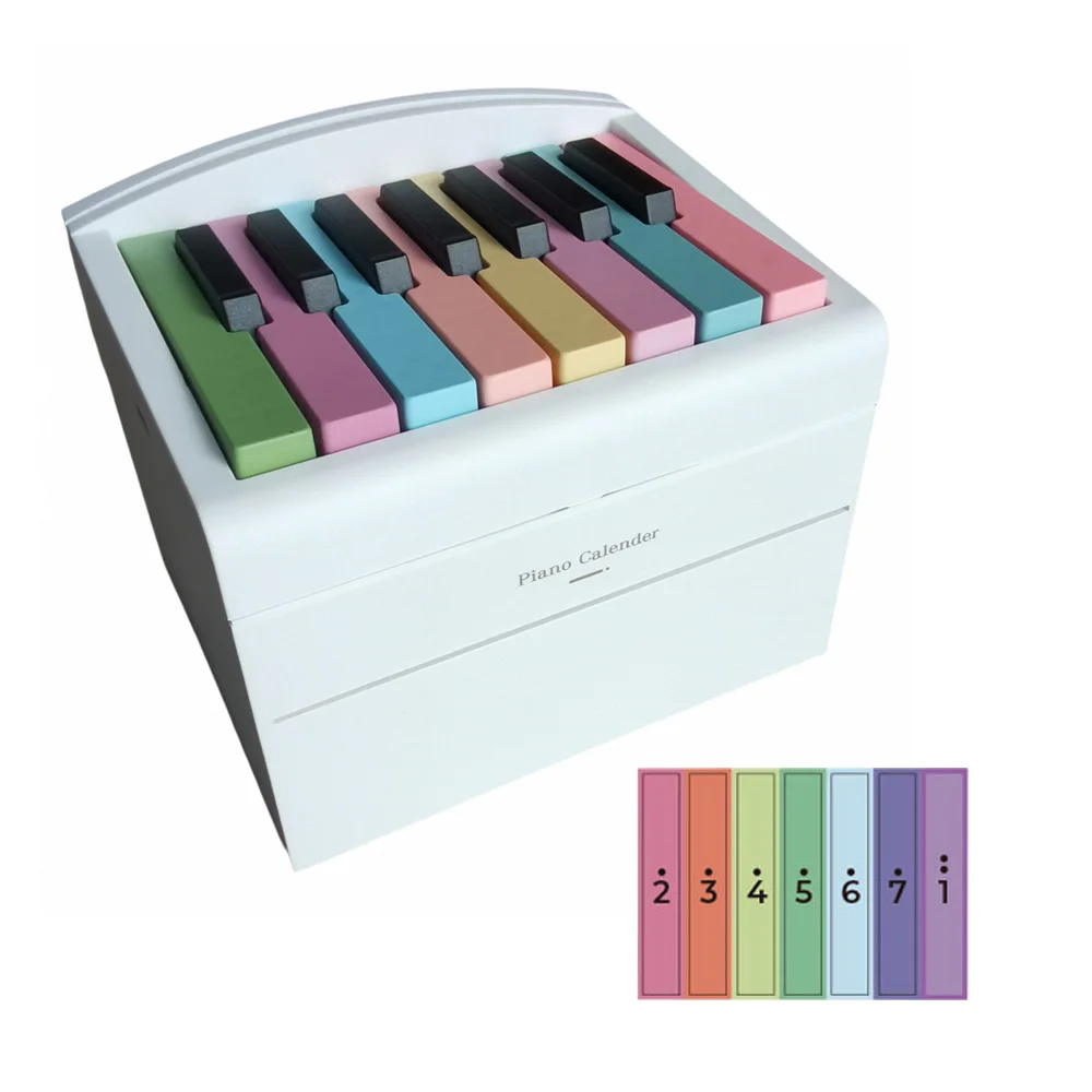 Piano Calendar Mini Playable Piano Desk Calendar Creative Desktop Decoration Music Box Birthday Gifts Weekly Ornament