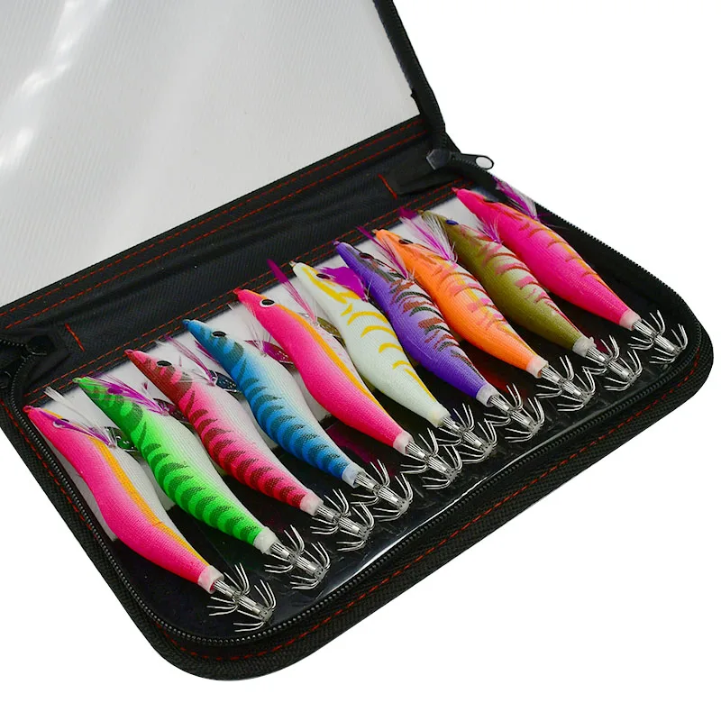 Topind Squid Jig Fishing Lures Kit 10pcs Luminous Tail Glow | Seychelles