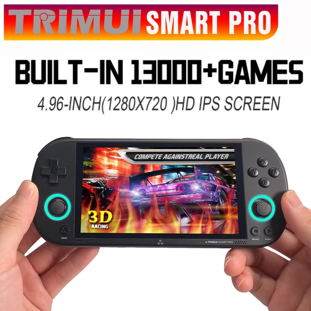 Trimui Smart Pro Console de jeu portable 4.96 ''écran IPS système Linux Joystick éclairage rvb Smartpro rétro lecteur de jeu vidéo cadeau 1